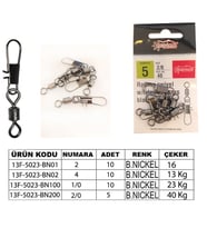 5023 CAPTAİN INOX KİLİTLİ KLİPS BL-NI 10 LU NO1/0
