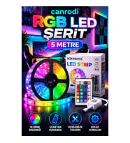 5050 RGB LED Şerit 5 Metre Uzaktan Kumandalı Renkli Ortam Aydınlatma