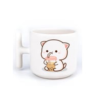 Mochi Cat Tatlı Sevimli El Yapımı T Kulplu Fincan