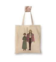 Howl's Moving Castle 002 Beyaz Bez Çanta Uzun Saplı Alışveriş Çantası Plaj Çantası