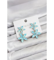 Buz Mavisi Kristal Çiçek Küpe - EBJ260725W44241