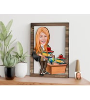 BK Gift Kişiye Özel Kadın Öğretmen Karikatürlü 3D Ahşap Tablo, Sevgiliye Hediye, Arkadaşa Hediye, Yıl Dönümü Hediyesi, Doğum Günü Hediyesi-4