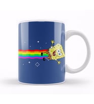 Spongebob Sqaurepants Nyan Cat Meme Kupa Bardak Porselen