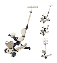 Globber Go Up Baby 360 Işıklı Scooter - Koyu Bej (Standart)