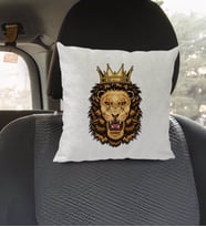 BK Gift Aslan Tasarımlı Kare Araç Koltuk Yastığı-1