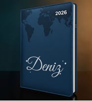 BK Gift Kişiye Özel İsimli Termo Sert Kapak 2026 Lacivert Ajanda -3, Öğretmenler Günü Hediyesi, Yeni İş Hediyesi