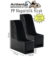 Siyah Magazinlik Demonte Plastik 2 Adet Plastik Kutu Klasörü Magazinlik A4 Dosya ve Masa Düzenleyici Sınıf Ev Ofis