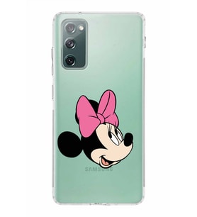 Samsung Galaxy S20 FE  Kamera Korumalı Kapak Minnie Mouse Tasarımlı  Şeffaf  Kılıf
