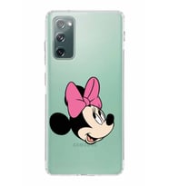 Samsung Galaxy S20 FE  Kamera Korumalı Kapak Minnie Mouse Tasarımlı  Şeffaf  Kılıf