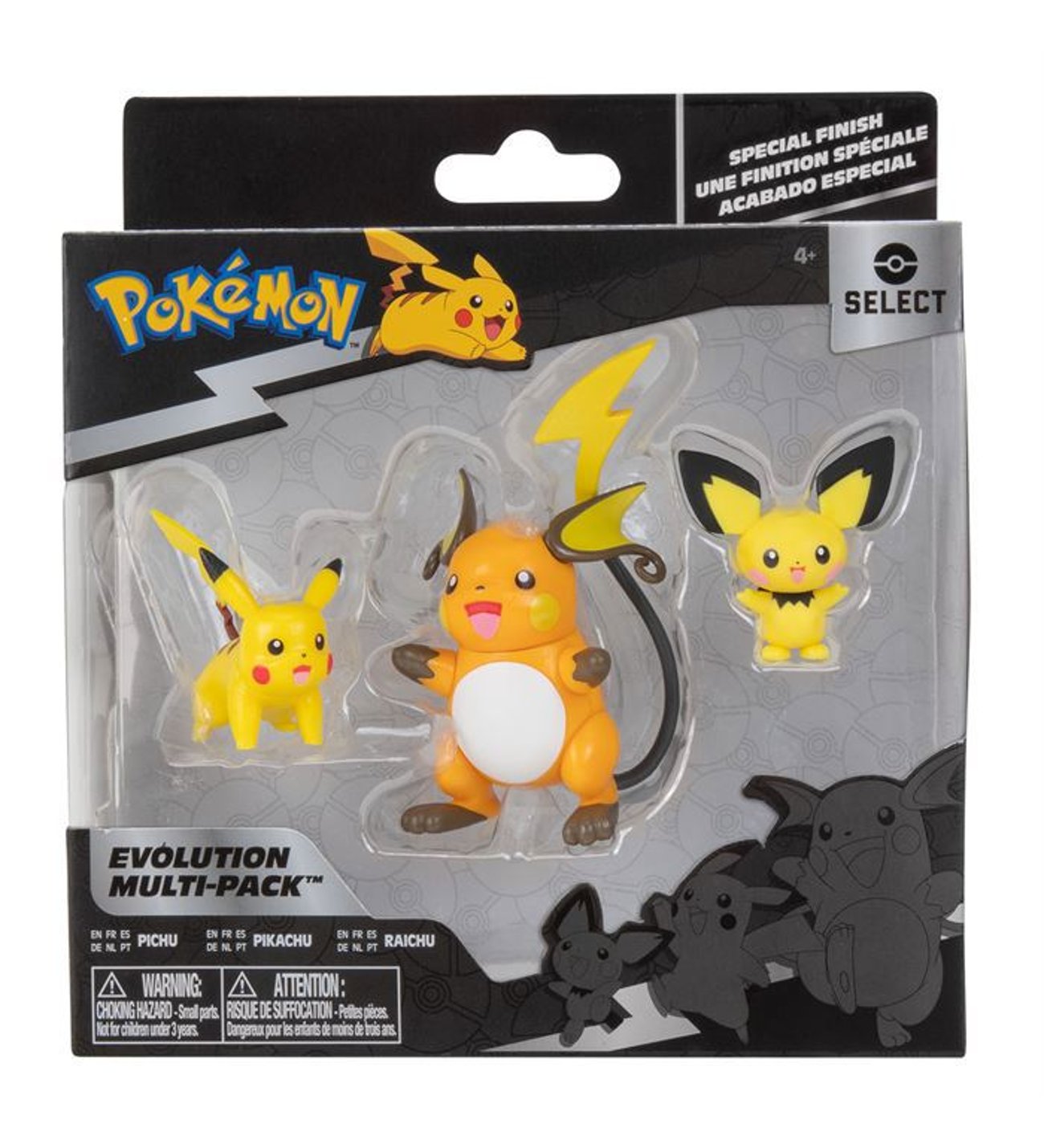 Pokemon Select Seri Figür Seti - Pichu, Pikachu ve Raichu