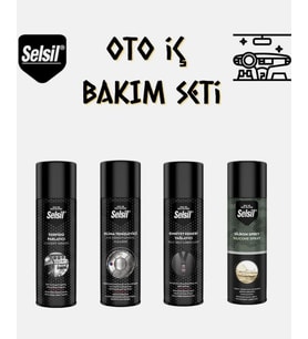 Selsil Oto İç Bakım Seti 4 Parça (Klima-Torpido-Kemer-Silikon Spreyi)
