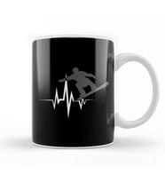 Cool Snowboarder Heartbeat Snowboarding Heart Beat Kupa Bardak Porselen
