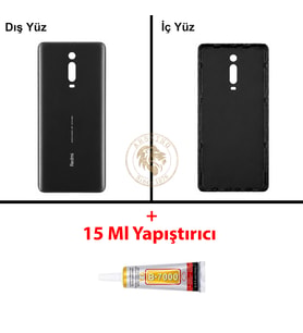 Xiaomi Mi 9T Karbon Siyahı Arka Pil Kapağı Batarya Kapağı Lazer Kesim + B-7000 Yapıştırıcı