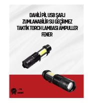 Mey İthalat® Mini Boy LED El Feneri - 2000 Lümen, Su Geçirmez Tasarım