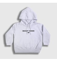 Presmono Unisex Çocuk Beyaz Beast Mode Gym Spor Kapüşonlu Sweatshirt 370261tt (Beyaz)