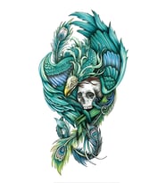 XQB-067 ORTA BOY ANKA KUŞU DESEN RENKLİ GEÇİCİ DÖVME-TATTO