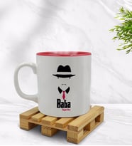 BK Gift Kişiye Özel Baba Godfather Tasarımlı İçi Kırmızı Renkli Kupa Bardak Model 11