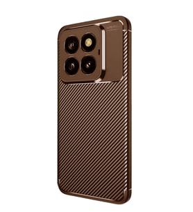 ERTAN Mi 14T Pro Kılıf Auto Focus Karbon Kapak - Kahverengi