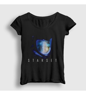 Presmono Kadın Siyah Transmissions Müzik Starset T-Shirt 493723tt
