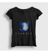 Presmono Kadın Siyah Transmissions Müzik Starset T-Shirt 493723tt