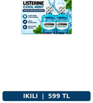 Listerine Cool Mint Ağız Bakım Suyu 500 ml (2'li Paket Set)