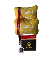 Opel Uyumlu Nakışlı Sarı Araç Oto Polar Ortopedik Seyahat Boyun Yastık / Oto Aksesuar