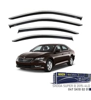 Niken Skoda Superb Cam Rüzgarlığı Kromlu 4'Lü 2015+ Sonrası (Beyaz)