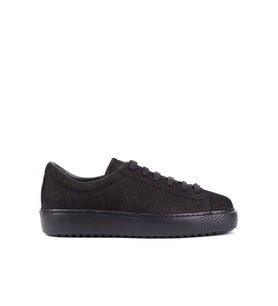 Shoetyle - Hakiki Nubuk Deri Siyah Renk Erkek Sneaker - 666-01-0346
