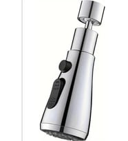 360 DERECE DÖNEBİLEN- 3 MOD  KROM YAĞMUR PÜSKÜRTME BORULU KUBAR MUSLUK UCU  (5343)