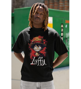 Monkey D. Luffy One Piece Baskılı Unisex Oversize Anime Karakter Tişört