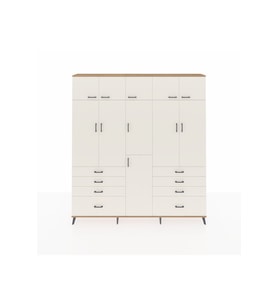 Arges Gardrop 8 Raflı 8 Çekmeceli 3 Askılı 220x30x243 Çam-Aytaşı