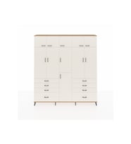 Arges Gardrop 8 Raflı 8 Çekmeceli 3 Askılı 220x30x243 Çam-Aytaşı