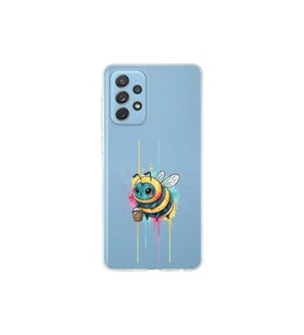 Samsung Galaxy A72 ile uyumlu Splash arı tasarımlı şeffaf silikon kılıf