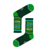 Weed Yazılı Renkli Tenis Çorabı