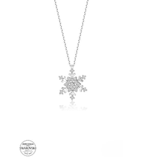 SWAROVSKİ TAŞLI  ZİRCONİA KAR TANESİ 925 AYAR GÜMÜŞ KOLYE