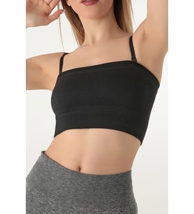 DoReMi Seamless Straplez Spor Sütyen (Siyah)