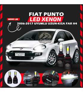 Fiat Punto 2006-2017 Uzun - Kısa Far Uyumlu Şimşek Etkili Led Xenon Light Series H4