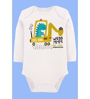 Organik Baskılı Pamuklu Unisex Bebek Body UZUNKOLE111
