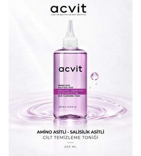 Acvit Amino Asitli Salisilik Asitli Tonik 200 ML Gözenek Sıkılaştırıcı ve Siyah Nokta Karşıtı Cilt Toniği