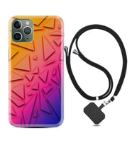 Apple iPhone 11 12 13 14 Pro Max Kılıf Boyun Askılı Silikon Üçgenler 1635