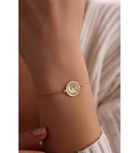 Kişiye Özel Tinkerbell Peri Figürlü Bileklik 925K Gümüş (Gold)