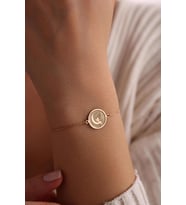 Kişiye Özel Tinkerbell Peri Figürlü Bileklik 925K Gümüş (Gold)