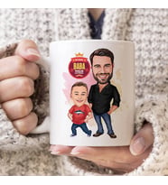 Babasını Çok Seven Erkek Çocuk Karikatürlü Kupa Bardak