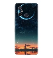 Xiaomi Redmi 12C Kılıf Silikon Desen Özel Seri Ay ve Kız 1720