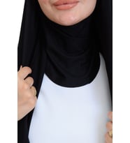 Penye Boyun Kapamalı Şal Başörtü Hazır Giyim Turban Esnek Jersey Şal
