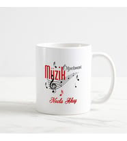 Müzik Öğretmeni Kupa Bardak (1. Tasarım) (Beyaz)