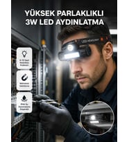 Kamp Ve Doğa İçin Şarjlı Led Baş Feneri – Mıknatıslı, Su Geçirmez