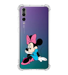 Huawei P20 Pro  Köşe Korumalı Antişok Kapak Minnie Mouse Tasarımlı Şeffaf  Kılıf