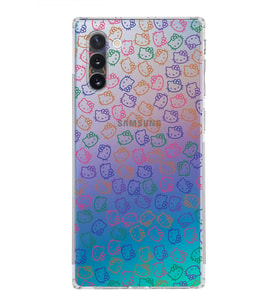 Samsung Galaxy Note 10  Kamera Korumalı Kapak Hello Kitty Tasarımlı  Şeffaf  Kılıf