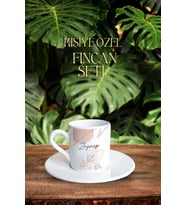 Floral Zeminli İsimli Türk Kahvesi Fincanı